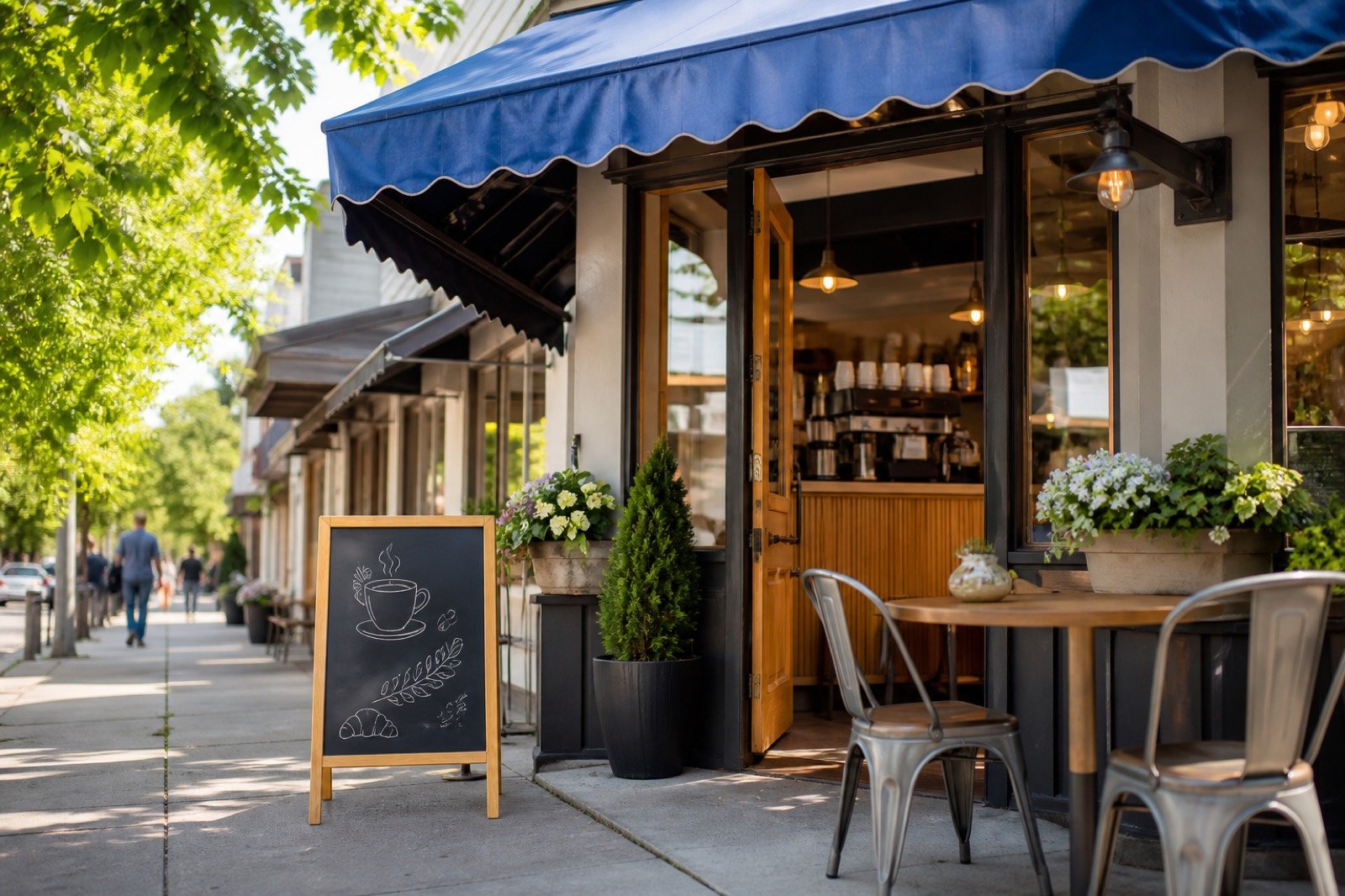 Local storefront ready for community advertising